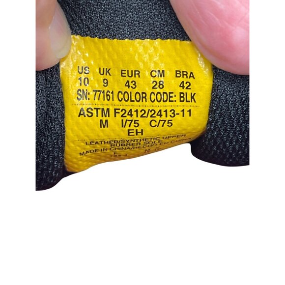 Skechers Work Mens Black leather fabric steel toe Sneakers Size 10 SKU 9054 - Picture 6 of 16